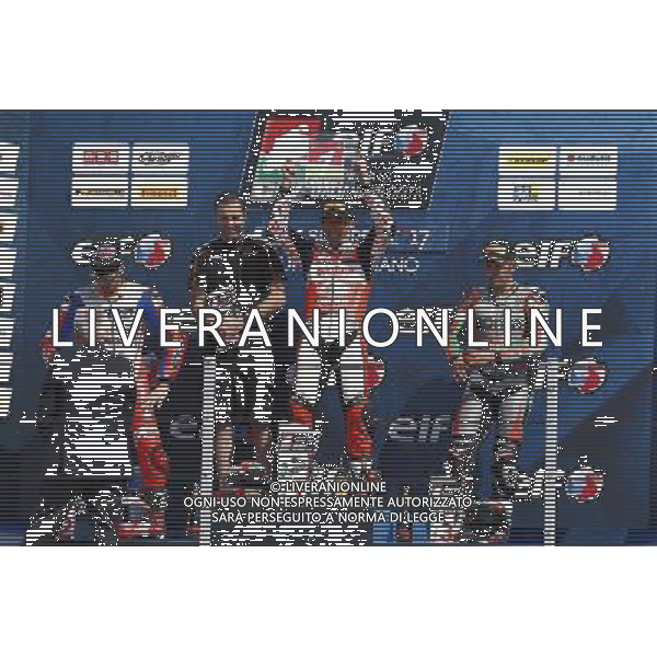 Misano - Campionato Italiano Velocitˆ Gara 2 21/05/2017 nella foto: Sul Podio Michele Pirro Lorenzo Zanetti e Matteo Baiocco ©Claudio Zamagni/Agenzia Aldo Liverani