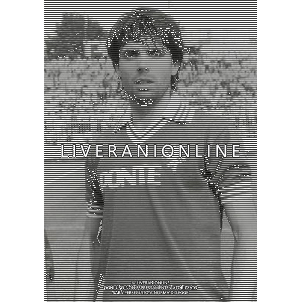 RETROSPETTIVA AMBU CLAUDIO CALCIATORE NELLA FOTO AMBU CLAUDIO CON LA MAGLIA DEL PERUGIA AG ALDO LIVERANI SAS