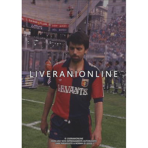 RETROSPETTIVA AMBU CLAUDIO CALCIATORE NELLA FOTO AMBU CLAUDIO CON LA MAGLIA DEL GENOA AG ALDO LIVERANI SAS