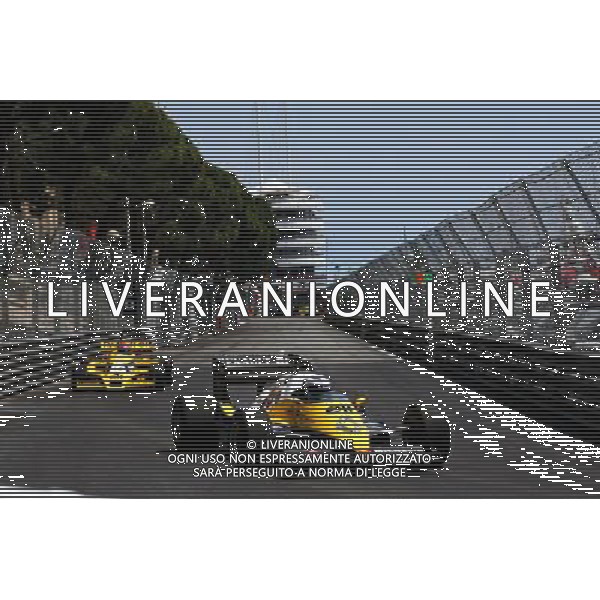 Alain Prost (FRA) Renault Sport F1 Team Special Advisor in the Renault RE40 leads Jean-Pierre Jabouille (FRA) in the Renault RS01. 26.05.2017. Formula 1 World Championship, Rd 6, Monaco Grand Prix, Monte Carlo, Monaco, Friday. AG ALDO LIVERANI SAS ONLY ITALY