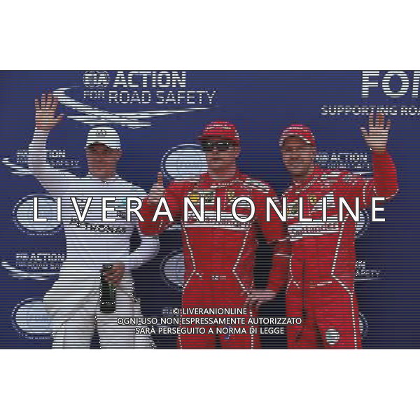 Qualifying top three in parc ferme (L to R): Valtteri Bottas (FIN) Mercedes AMG F1, third; Kimi Raikkonen (FIN) Ferrari, pole position; Sebastian Vettel (GER) Ferrari, second. 27.05.2017. Formula 1 World Championship, Rd 6, Monaco Grand Prix, Monte Carlo, Monaco, Qualifying Day. AG ALDO LIVERANI SAS ONLY ITALY