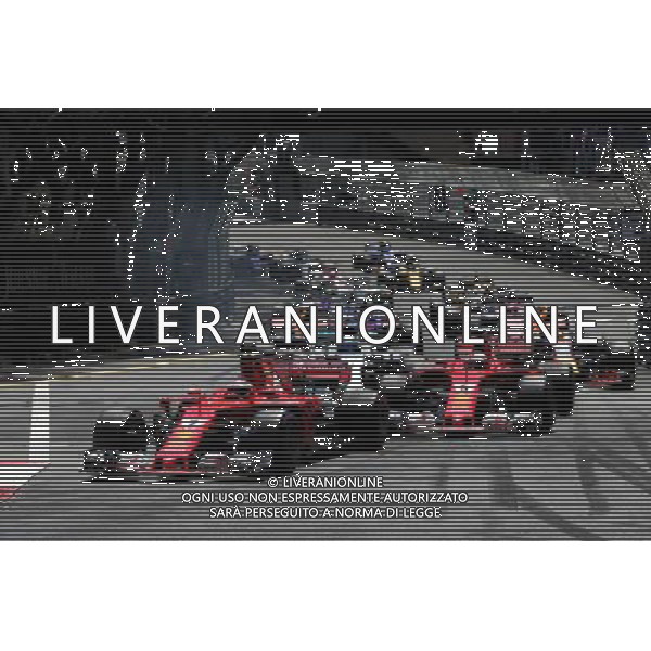 Kimi Raikkonen (FIN) Ferrari SF70H leads at the start of the race. 28.05.2017. Formula 1 World Championship, Rd 6, Monaco Grand Prix, Monte Carlo, Monaco, Race Day. / AGENZIA ALDO LIVERANI SAS - ITALY ONLY EDITORIAL USE ONLY