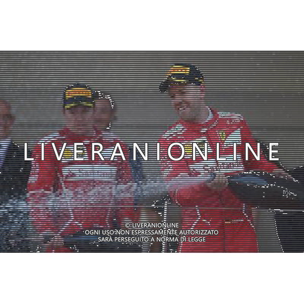 2nd place Kimi Raikkonen (FIN) Ferrari SF70H and 1st place Sebastian Vettel (GER) Ferrari. 28.05.2017. Formula 1 World Championship, Rd 6, Monaco Grand Prix, Monte Carlo, Monaco, Race Day. / AGENZIA ALDO LIVERANI SAS - ITALY ONLY EDITORIAL USE ONLY