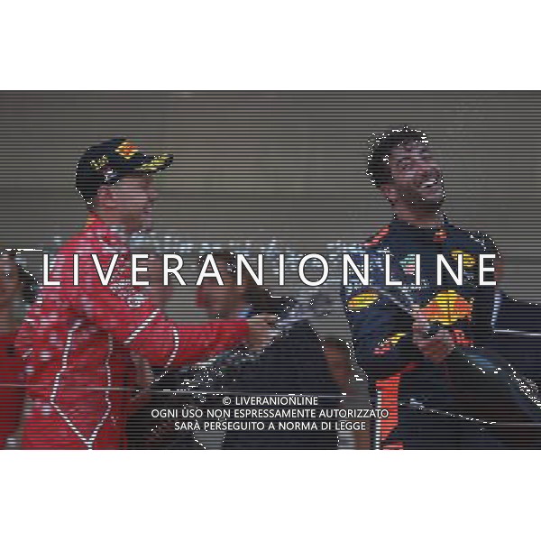 Sebastian Vettel (GER) Ferrari SF70H and Daniel Ricciardo (AUS) Red Bull Racing. 28.05.2017. Formula 1 World Championship, Rd 6, Monaco Grand Prix, Monte Carlo, Monaco, Race Day. / AGENZIA ALDO LIVERANI SAS - ITALY ONLY EDITORIAL USE ONLY