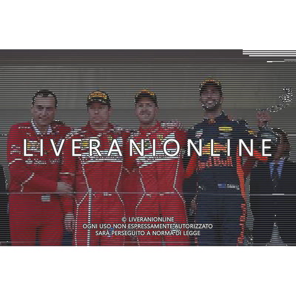 1st place Sebastian Vettel (GER) Ferrari SF70H, 2nd place Kimi Raikkonen (FIN) Ferrari SF70H and 3rd place Daniel Ricciardo (AUS) Red Bull Racing RB13. 28.05.2017. Formula 1 World Championship, Rd 6, Monaco Grand Prix, Monte Carlo, Monaco, Race Day. / AGENZIA ALDO LIVERANI SAS - ITALY ONLY EDITORIAL USE ONLY