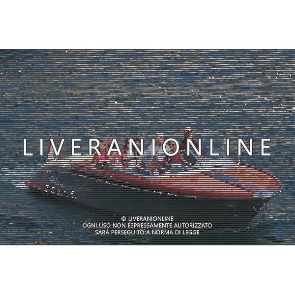 Kimi Raikkonen (FIN) Ferrari and Piero Ferrari (ITA) Ferrari Vice-President arrive by boat. 28.05.2017. Formula 1 World Championship, Rd 6, Monaco Grand Prix, Monte Carlo, Monaco, Race Day. AG ALDO LIVERANI SAS ONLY ITALY