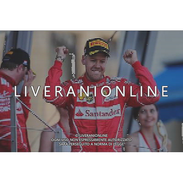 Race winner Sebastian Vettel (GER) Ferrari celebrates on the podium. 28.05.2017. Formula 1 World Championship, Rd 6, Monaco Grand Prix, Monte Carlo, Monaco, Race Day. AG ALDO LIVERANI SAS ONLY ITALY