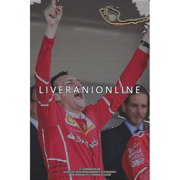 Riccardo Adami (ITA) Ferrari Race Engineer celebrates on the podium. 28.05.2017. Formula 1 World Championship, Rd 6, Monaco Grand Prix, Monte Carlo, Monaco, Race Day. AG ALDO LIVERANI SAS ONLY ITALY