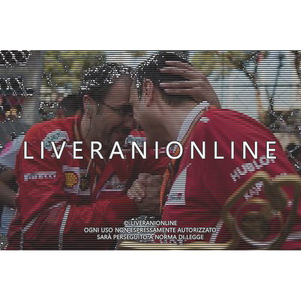 Ferrari celebrates at the podium. 28.05.2017. Formula 1 World Championship, Rd 6, Monaco Grand Prix, Monte Carlo, Monaco, Race Day. AG ALDO LIVERANI SAS ONLY ITALY