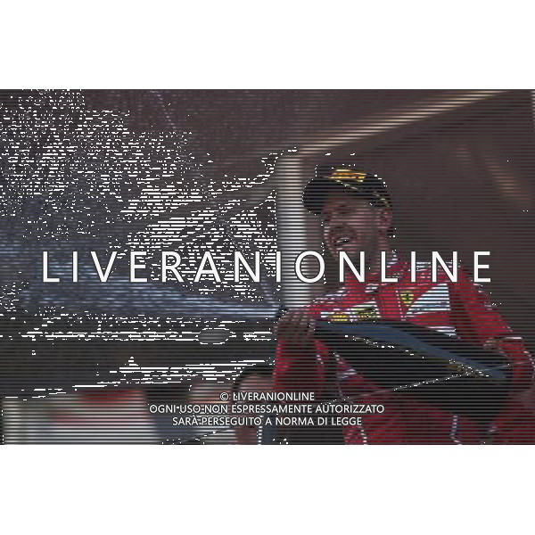 Race winner Sebastian Vettel (GER) Ferrari celebrates on the podium. 28.05.2017. Formula 1 World Championship, Rd 6, Monaco Grand Prix, Monte Carlo, Monaco, Race Day. AG ALDO LIVERANI SAS ONLY ITALY