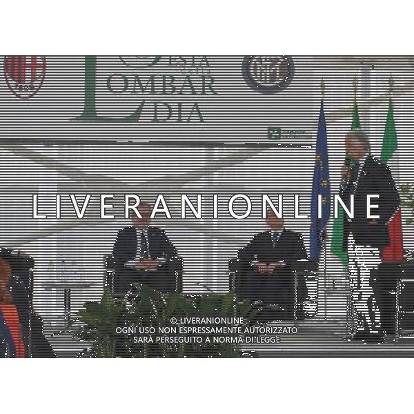 Milano ( MI ) 30/05/2017 Rosa Camuna a Berlusconi e Moratti Nella foto: Roberto Maroni, Silvio Berlusconi e Giovanni Malago\' PH Lauro Montagnini / AGENZIA ALDO LIVERANI SAS