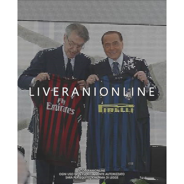 Milano ( MI ) 30/05/2017 Rosa Camuna a Berlusconi e Moratti Nella foto: Massimo Moratti e Silvio Berlusconi PH Lauro Montagnini / AGENZIA ALDO LIVERANI SAS