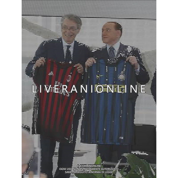 Milano ( MI ) 30/05/2017 Rosa Camuna a Berlusconi e Moratti Nella foto: Massimo Moratti e Silvio Berlusconi PH Lauro Montagnini / AGENZIA ALDO LIVERANI SAS