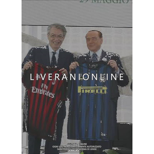 Milano ( MI ) 30/05/2017 Rosa Camuna a Berlusconi e Moratti Nella foto: Massimo Moratti e Silvio Berlusconi PH Lauro Montagnini / AGENZIA ALDO LIVERANI SAS