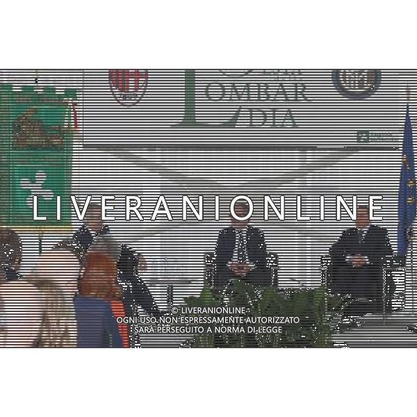 Milano ( MI ) 30/05/2017 Rosa Camuna a Berlusconi e Moratti Nella foto: Massimo Moratti, Roberto Maroni e Silvio Berlusconi PH Lauro Montagnini / AGENZIA ALDO LIVERANI SAS