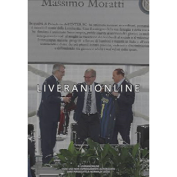 Milano ( MI ) 30/05/2017 Rosa Camuna a Berlusconi e Moratti Nella foto: Massimo Moratti, Roberto Maroni e Silvio Berlusconi PH Lauro Montagnini / AGENZIA ALDO LIVERANI SAS