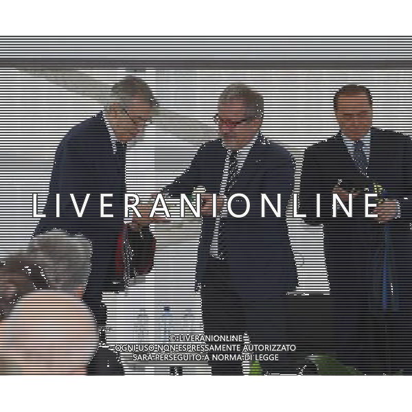 Milano ( MI ) 30/05/2017 Rosa Camuna a Berlusconi e Moratti Nella foto: Massimo Moratti, Roberto Maroni e Silvio Berlusconi PH Lauro Montagnini / AGENZIA ALDO LIVERANI SAS