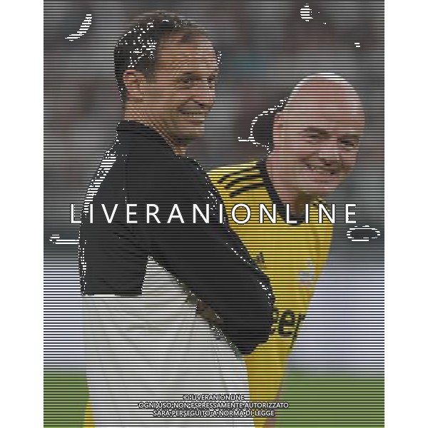 XXVI Partita del Cuore 2017 Torino - 30.05.2017 Nazionale Italiana Cantanti vs Campioni della Ricerca Nella Foto:Massimiliano Allegri e Gianni Infantino /Ph.Vitez-Ag. Aldo Liverani