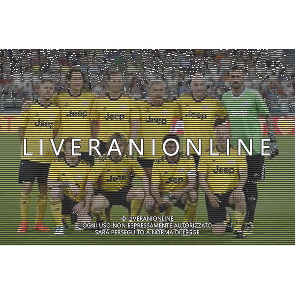 XXVI Partita del Cuore 2017 Torino - 30.05.2017 Nazionale Italiana Cantanti vs Campioni della Ricerca Nella Foto:Formazione Campioni della Ricerca Vettel,Elkann,Allegri,Giletti,Infantino,Raikkonen,Nedved,Agnelli,Zingaretti /Ph.Vitez-Ag. Aldo Liverani