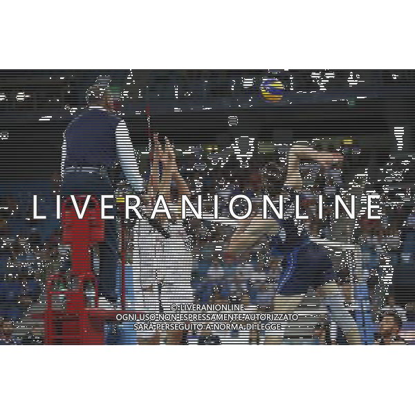 Pesaro - FIVB World League Pool A1 02/06/2017 Italia - Iran nella foto: RANDAZZO LUIGI ©Claudio Zamagni/Agenzia Aldo Liverani RANDAZZO LUIGI ATTACK during FIVB World League volleyball pool A1 match between Italy and Iran at Adriatic Arena on June 02, 2017 in Adriatic Arena Pesaro Photo credit: CLAUDIO ZAMAGNI/ALDO LIVERANI PHOTO AGENCY 