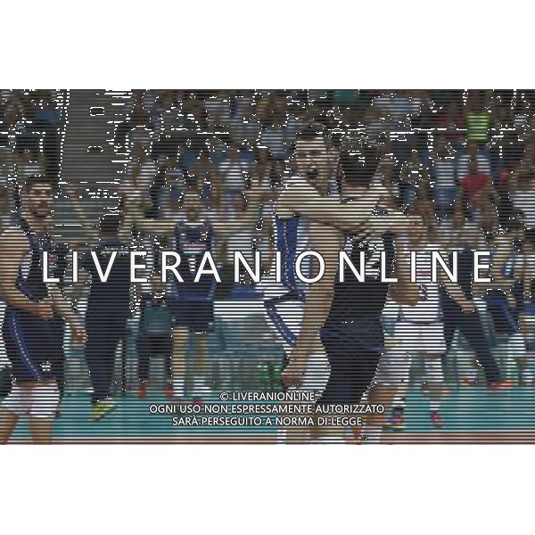 Pesaro - FIVB World League Pool A1 02/06/2017 Italia - Iran nella foto: ESULTANZA BALASO FABIO E RANDAZZO LUIGI ©Claudio Zamagni/Agenzia Aldo Liverani BALASO FABIO AND RANDAZZO LUIGI CELEBRATES during FIVB World League volleyball pool A1 match between Italy and Iran at Adriatic Arena on June 02, 2017 in Adriatic Arena Pesaro Photo credit: CLAUDIO ZAMAGNI/ALDO LIVERANI PHOTO AGENCY 