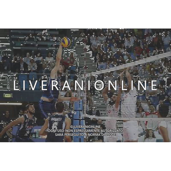 Pesaro - FIVB World League Pool A1 02/06/2017 Italia - Iran nella foto: PIANO MATTEO ATTACCO ©Claudio Zamagni/Agenzia Aldo Liverani PIANO MATTEO ATTACK during FIVB World League volleyball pool A1 match between Italy and Iran at Adriatic Arena on June 02, 2017 in Adriatic Arena Pesaro Photo credit: CLAUDIO ZAMAGNI/ALDO LIVERANI PHOTO AGENCY 