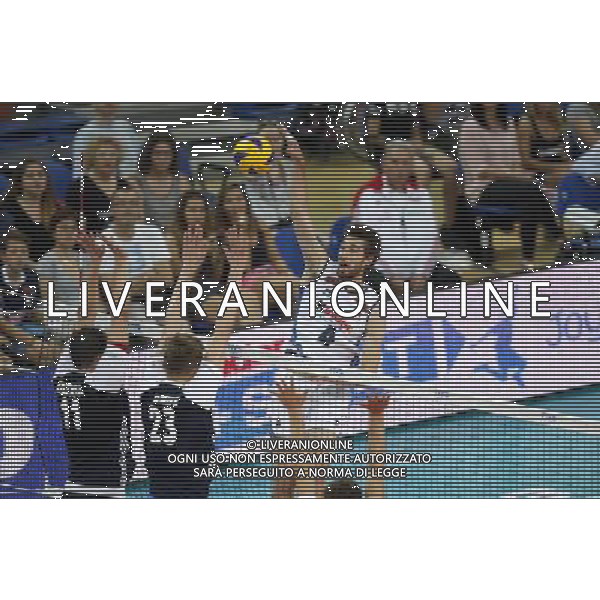 Pesaro - FIVB World League Pool A1 03/06/2017 Italia - Polonia nella foto: ATTACCO VETTORI Â©Claudio Zamagni/Agenzia Aldo Liverani VETTORI ATTACK during FIVB World League volleyball pool A1 match between Italy and Poland at Adriatic Arena on June 03, 2017 in Pesaro Photo credit by Claudio Zamagni/Aldo Liverani Photo Agency / AGENZIA ALDO LIVERANI SAS