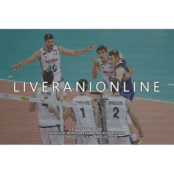 Pesaro - FIVB World League Pool A1 03/06/2017 Italia - Polonia nella foto: ESULTANZA ITALIA Â©Claudio Zamagni/Agenzia Aldo Liverani ITALY CELEBRATES during FIVB World League volleyball pool A1 match between Italy and Poland at Adriatic Arena on June 03, 2017 in Pesaro Photo credit by Claudio Zamagni/Aldo Liverani Photo Agency / AGENZIA ALDO LIVERANI SAS