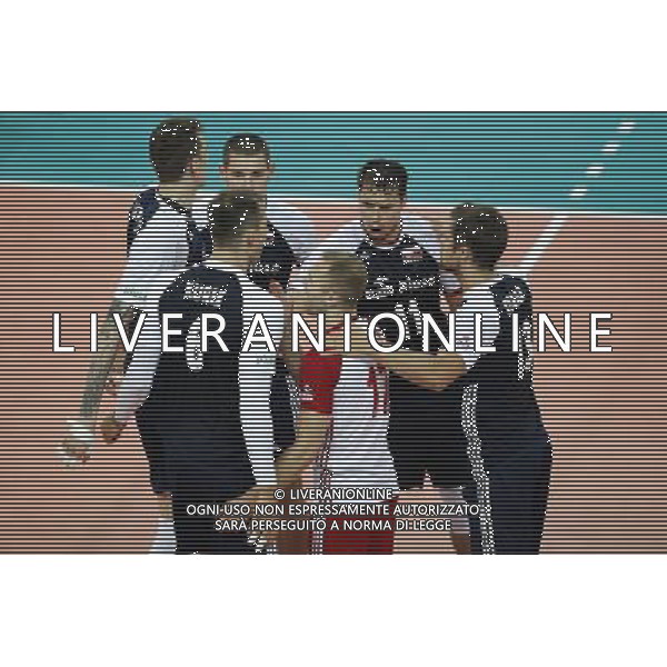 Pesaro - FIVB World League Pool A1 03/06/2017 Italia - Polonia nella foto: ESULTANZA POLONIA Â©Claudio Zamagni/Agenzia Aldo Liverani POLAND CELEBRATES during FIVB World League volleyball pool A1 match between Italy and Poland at Adriatic Arena on June 03, 2017 in Pesaro Photo credit by Claudio Zamagni/Aldo Liverani Photo Agency / AGENZIA ALDO LIVERANI SAS