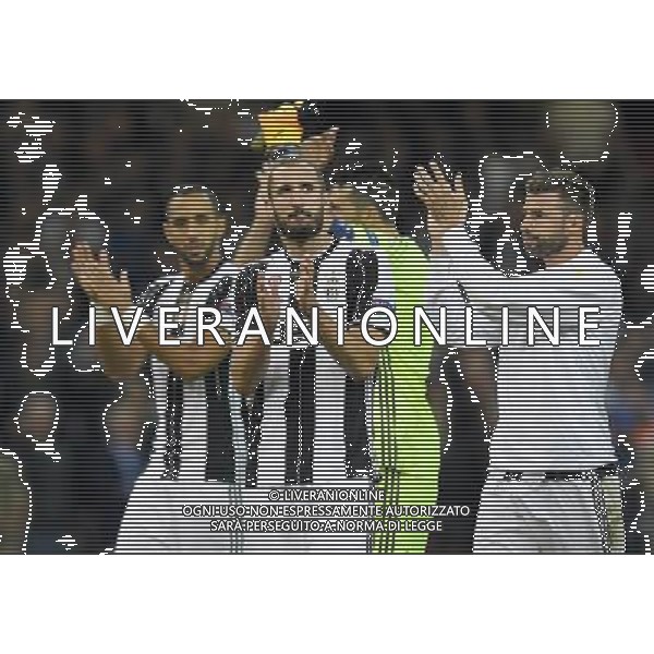 UEFA Champions League 2016/2017 Finale Cardiff (Galles) - 03.06.2017 Juventus-Real Madrid Nella Foto:delusione di giorgio chiellini a fine gara con Benatia e Barzagli /Ph.Vitez-Ag. Aldo Liverani