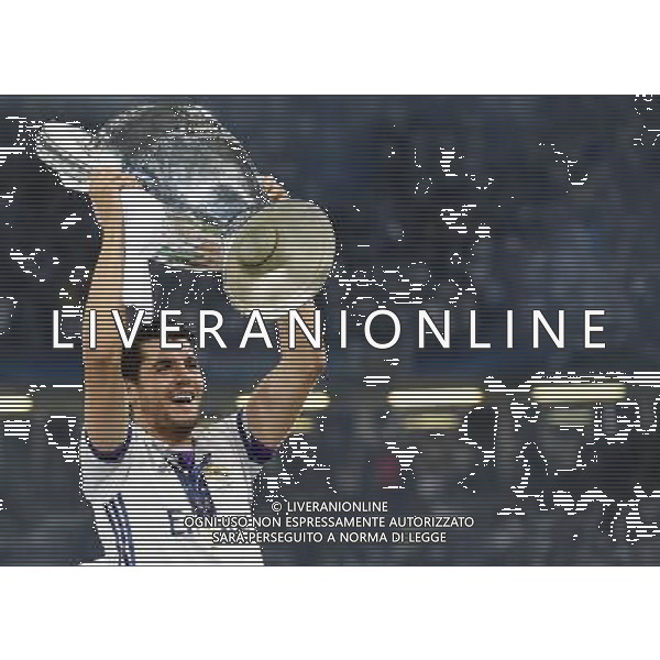 UEFA Champions League 2016/2017 Finale Cardiff (Galles) - 03.06.2017 Juventus-Real Madrid Nella Foto: alvaro morata con la coppa - esultanza festeggiamenti per la vittoria a fine gara /Ph.Vitez-Ag. Aldo Liverani