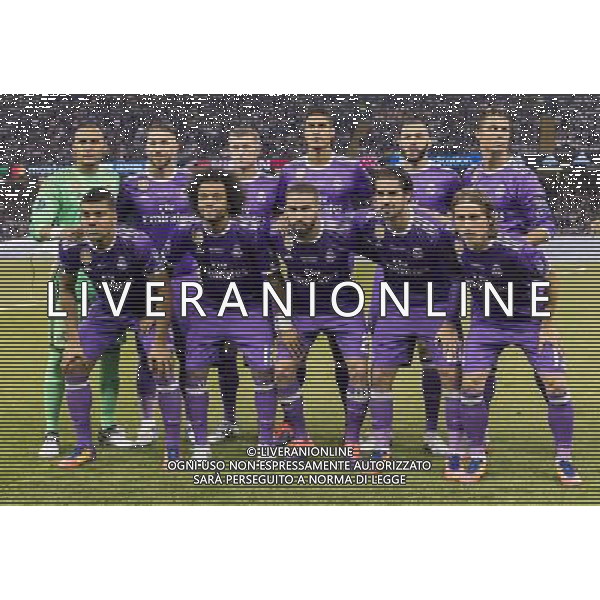 UEFA Champions League 2016/2017 Finale Cardiff (Galles) - 03.06.2017 Juventus-Real Madrid Nella Foto:Real Madrid Squadra Formazione Navas,Sergio Ramos,Kroos,Varane,Benzema,Ronaldo,Casemiro,Marcelo,Carvajal,Isco,Modric /Ph.Vitez-Ag. Aldo Liverani