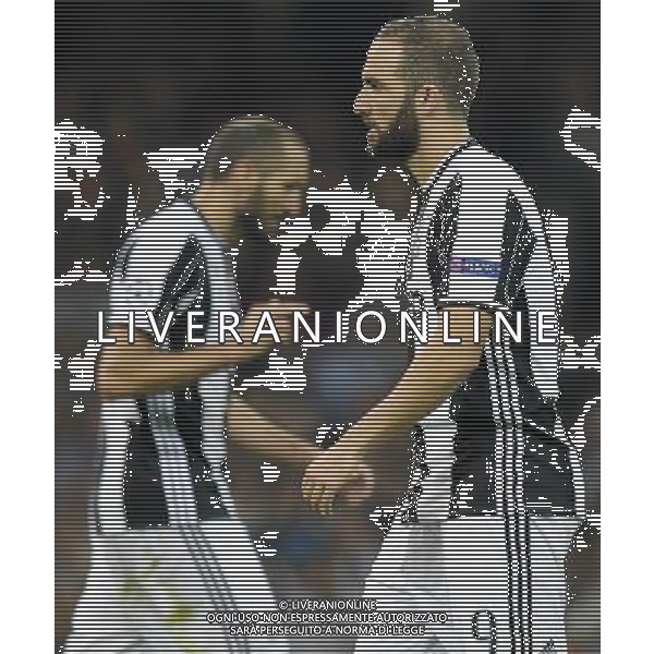 UEFA Champions League 2016/2017 Finale Cardiff (Galles) - 03.06.2017 Juventus-Real Madrid Nella Foto:Higuain Gonzalo e Chiellini Giorgio /Ph.Vitez-Ag. Aldo Liverani