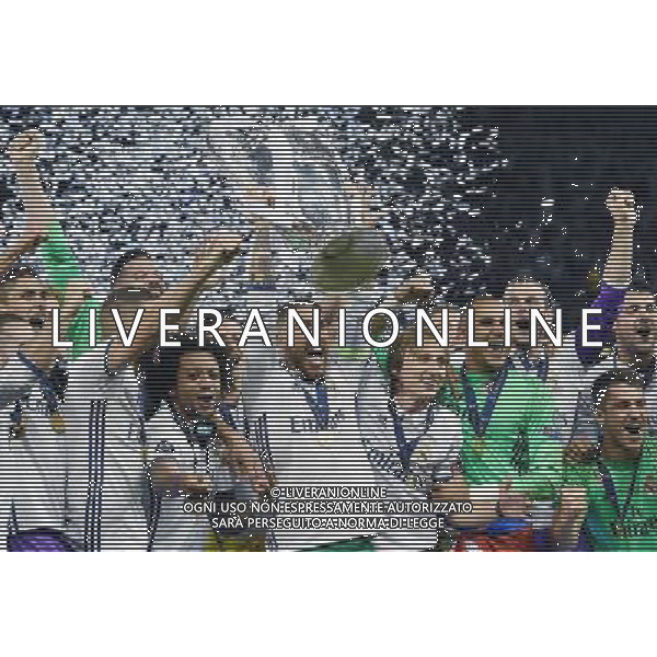 UEFA Champions League 2016/2017 Finale Cardiff (Galles) - 03.06.2017 Juventus-Real Madrid Nella Foto:Sergio Ramos alza la coppa /Ph.Vitez-Ag. Aldo Liverani