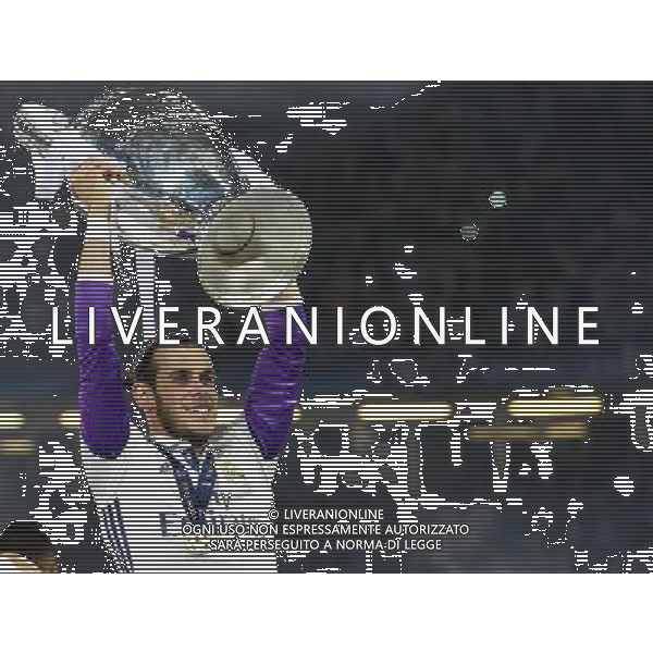 UEFA Champions League 2016/2017 Finale Cardiff (Galles) - 03.06.2017 Juventus-Real Madrid Nella Foto: Gareth Bale con la coppa /Ph.Vitez-Ag. Aldo Liverani