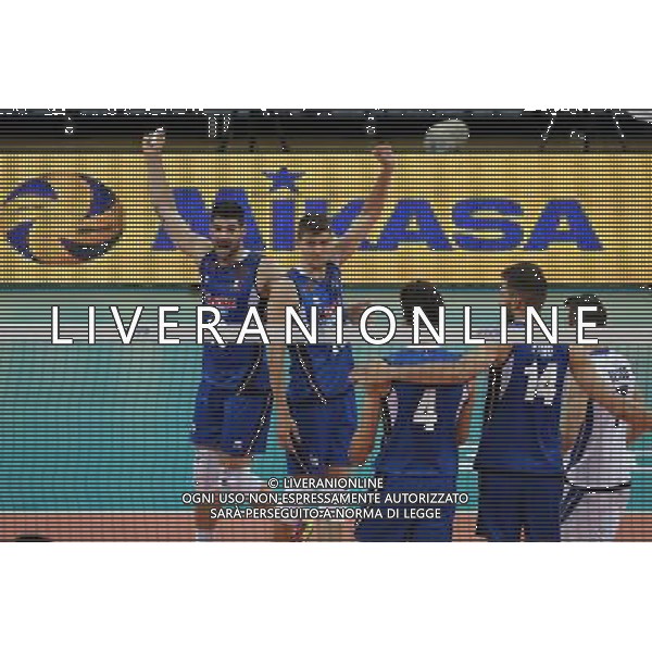 Pesaro - FIVB World League Pool A1 04/06/2017 Italia - Brasile nella foto: ESULTANZA ITALIA ©Claudio Zamagni/Agenzia Aldo Liverani ITALY CELEBRATES during FIVB World League volleyball pool A1 match between Italy and Brazil at Adriatic Arena on June 04, 2017 in Pesaro Photo credit Claudio Zamagni/Aldo Liverani Photo Agency