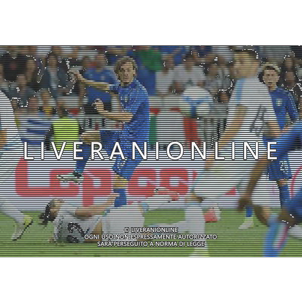 Amichevole Nizza (Francia) - 07.06.2017 Italia-Uruguay Nella Foto:il tiro di manolo gabbiadini deviato in rete per il gol di eder /Ph.Vitez-Ag. Aldo Liverani