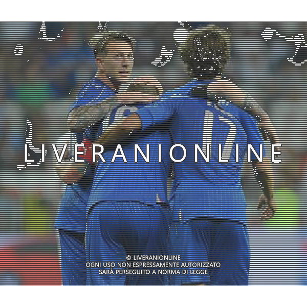 Amichevole Nizza (Francia) - 07.06.2017 Italia-Uruguay Nella Foto: esultanza di daniele de rossi che festeggia il gol con bernardeschi gabbiadini e eder /Ph.Vitez-Ag. Aldo Liverani