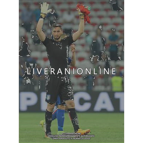 Amichevole Nizza (Francia) - 07.06.2017 Italia-Uruguay Nella Foto: gianluigi donnarumma festeggia a fine partita /Ph.Vitez-Ag. Aldo Liverani