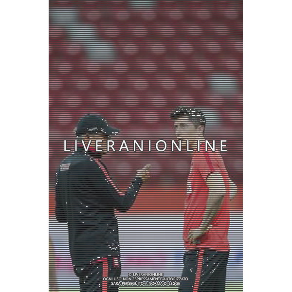 2017.06.09, Warszawa, PGE Narodowy, Pilka nozna, Trening przed meczem Elimnacji Mistrzostw Swiata Polska - Rumunia N/z Trener Adam Nawalka, Robert Lewandowski Foto Rafal Oleksiewicz / PressFocus/NEWSPIX.PL --- Newspix.pl AG ALDO LIVERANI SAS *** Local Caption *** www.newspix.pl mail us: info@newspix.pl call us: 0048 022 23 22 222 --- Polish Picture Agency by Ringier Axel Springer Poland