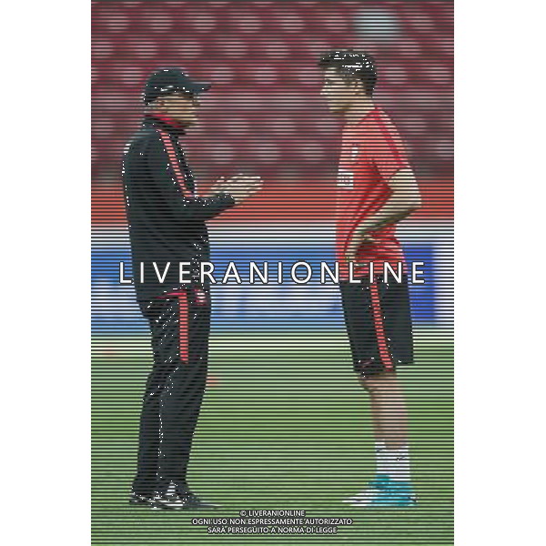 2017.06.09, Warszawa, PGE Narodowy, Pilka nozna, Trening przed meczem Elimnacji Mistrzostw Swiata Polska - Rumunia N/z Trener Adam Nawalka, Robert Lewandowski Foto Rafal Oleksiewicz / PressFocus/NEWSPIX.PL --- Newspix.pl AG ALDO LIVERANI SAS *** Local Caption *** www.newspix.pl mail us: info@newspix.pl call us: 0048 022 23 22 222 --- Polish Picture Agency by Ringier Axel Springer Poland
