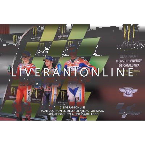 10/06/2017 ircuito di Barcellona, Montmel˜, Catalunya, Spagna; Da sinistra: Jorge Lorenzo.Dani Pedrosa e Danilo petrucci FOTO G. PIAZZOLLA-AG ALDO LIVERANI SAS