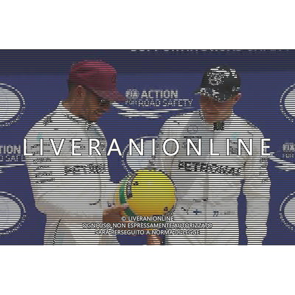 Lewis Hamilton (GBR) Mercedes AMG F1 W08 and Valtteri Bottas (FIN) Mercedes AMG F1 W08. 10.06.2017. Formula 1 World Championship, Rd 7, Canadian Grand Prix, Montreal, Canada, Qualifying Day. AG ALDO LIVERANI SAS ONLY ITALY