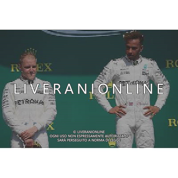 2nd for Valtteri Bottas (FIN) Mercedes AMG F1 W08 and 1st place for Lewis Hamilton (GBR) Mercedes AMG F1. 11.06.2017. Formula 1 World Championship, Rd 7, Canadian Grand Prix, Montreal, Canada, Race Day. / AGENZIA ALDO LIVERANI SAS - ITALY ONLY EDITORIAL USE ONLY