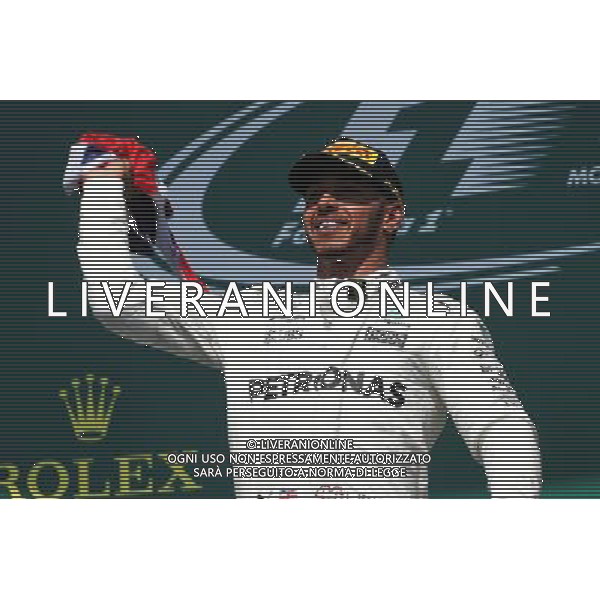 Race winner Lewis Hamilton (GBR) Mercedes AMG F1 celebrates on the podium. 11.06.2017. Formula 1 World Championship, Rd 7, Canadian Grand Prix, Montreal, Canada, Race Day. / AGENZIA ALDO LIVERANI SAS - ITALY ONLY EDITORIAL USE ONLY