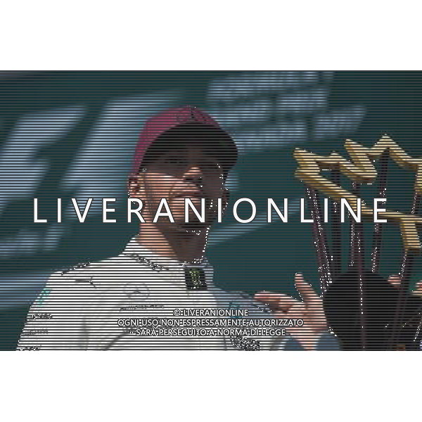 Race winner Lewis Hamilton (GBR) Mercedes AMG F1 celebrates on the podium. 11.06.2017. Formula 1 World Championship, Rd 7, Canadian Grand Prix, Montreal, Canada, Race Day. / AGENZIA ALDO LIVERANI SAS - ITALY ONLY EDITORIAL USE ONLY