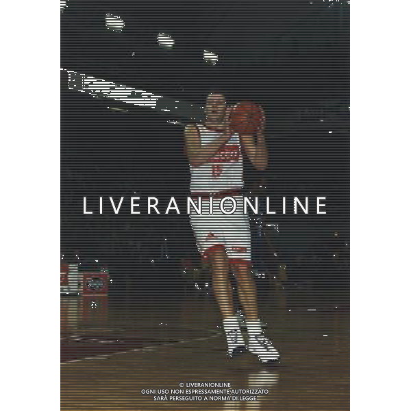 RETROSPETTIVA STEFANO RUSCONI BASKET NELLA FOTO STEFANO RUSCONI CON LA MAGLIA ADECCO MILANO AG ALDO LIVERANI SAS