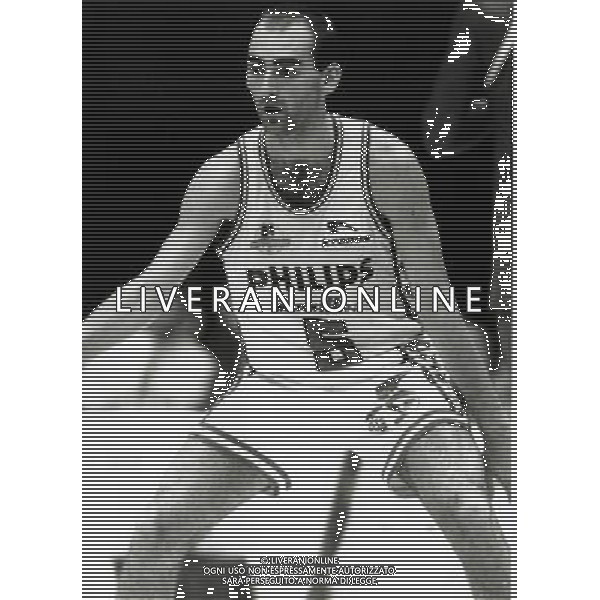RETROSPETTIVA FLAVIO PORTALUPPI BASKET NELLA FOTO FLAVIO PORTALUPPI CON LA MAGLIA DELLA PHILIPS MILANO AG ALDO LIVERANI SAS