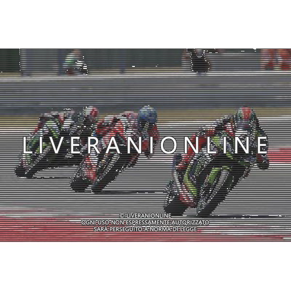 Misano - Gara 2 Campionato Mondiale Superbike 18/06/2017 nella foto: Tom Sykes (kawasaki Racing Team) Marco Melandri (Ducati Aruba Racing) Jonathan Rea (kawasaki Racing team) ©Claudio Zamagni/Agenzia Aldo Liverani om Sykes (kawasaki Racing Team) Marco Melandri (Ducati Aruba Racing) Jonathan Rea (kawasaki Racing team) during Race 2 Superbike World Championship Pirelli Riviera di Rimini Round at Misano World Circuit Marco Simoncelli June 18. 2017 in Misano Adriatico Photo credit by Claudio Zamagni/Aldo Liverani Photo Agency