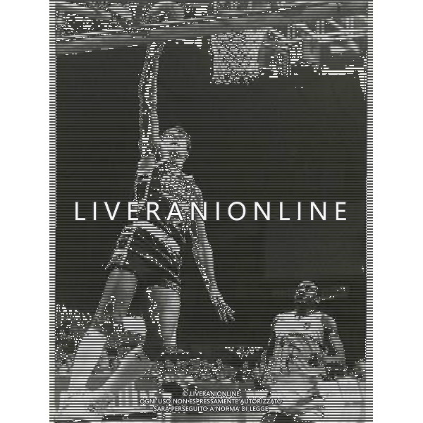 RETROSPETTIVA ANTONELLO RIVA BASKET NELLA FOTO ANTONELLO RIVA CON LA MAGLIA DELLA PHILIPS MILANO AG ALDO LIVERANI SAS